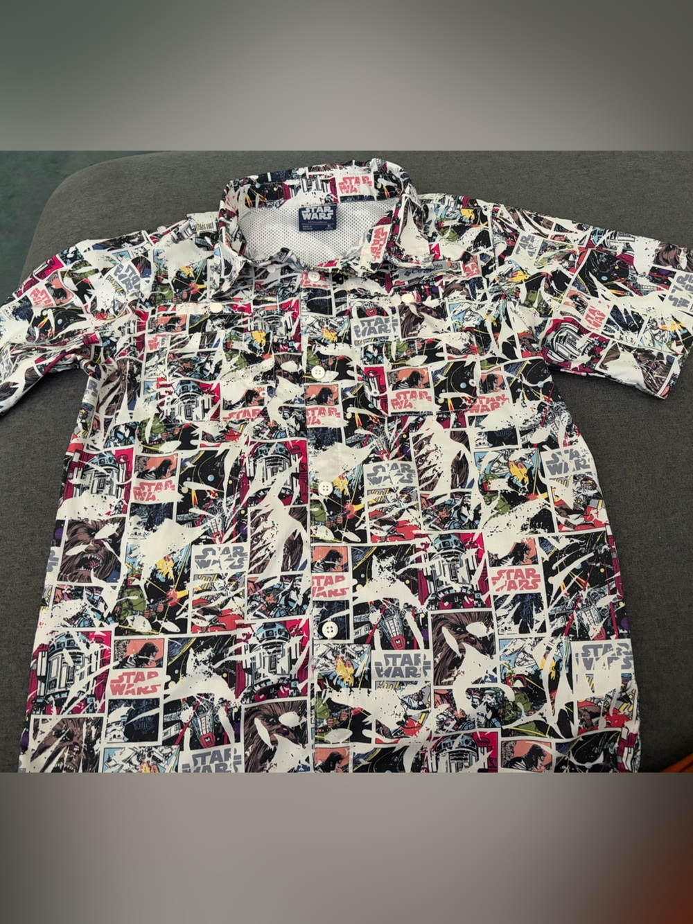 Columbia Kids Star Wars Graphic Button-Down Shirt - White, Black, Red